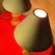Paire de lampe chevet bois et abat jour acier, scandinave