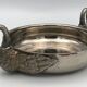 Cut vintage pocket tray in silver metal, swan-shaped handles