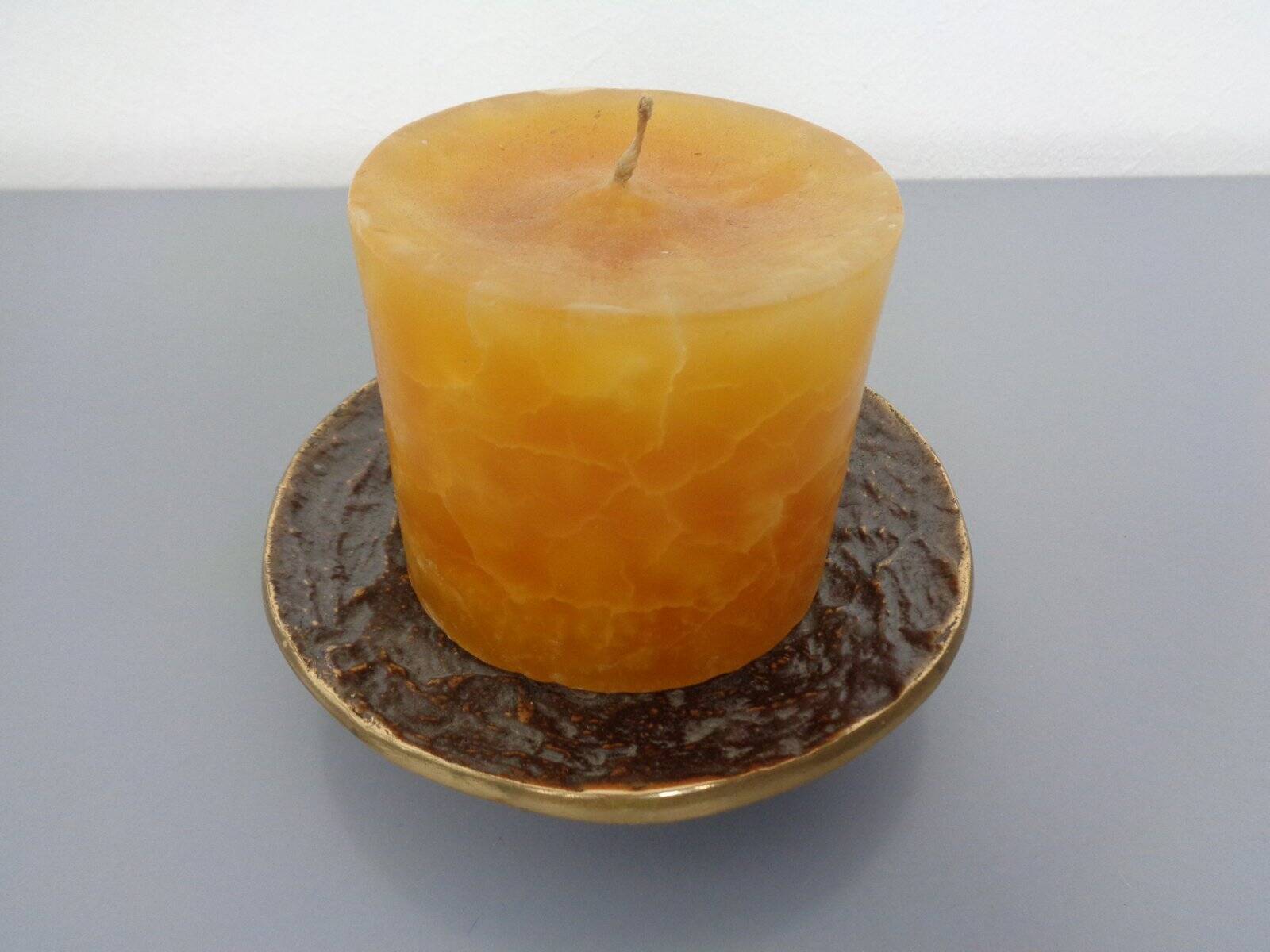 Brutalist Bronze Candleholder, 1960s