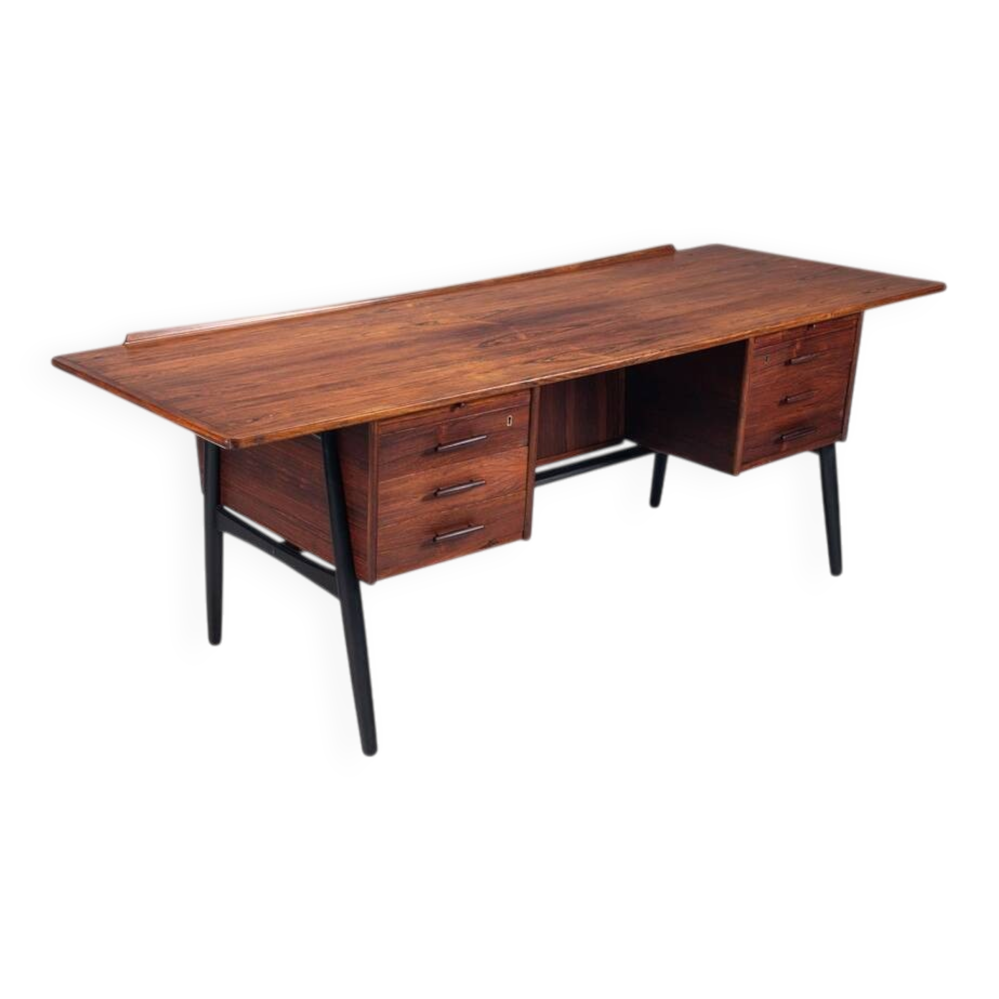Bureau exécutif scandinave en palissandre avec bar, Danemark 1960
