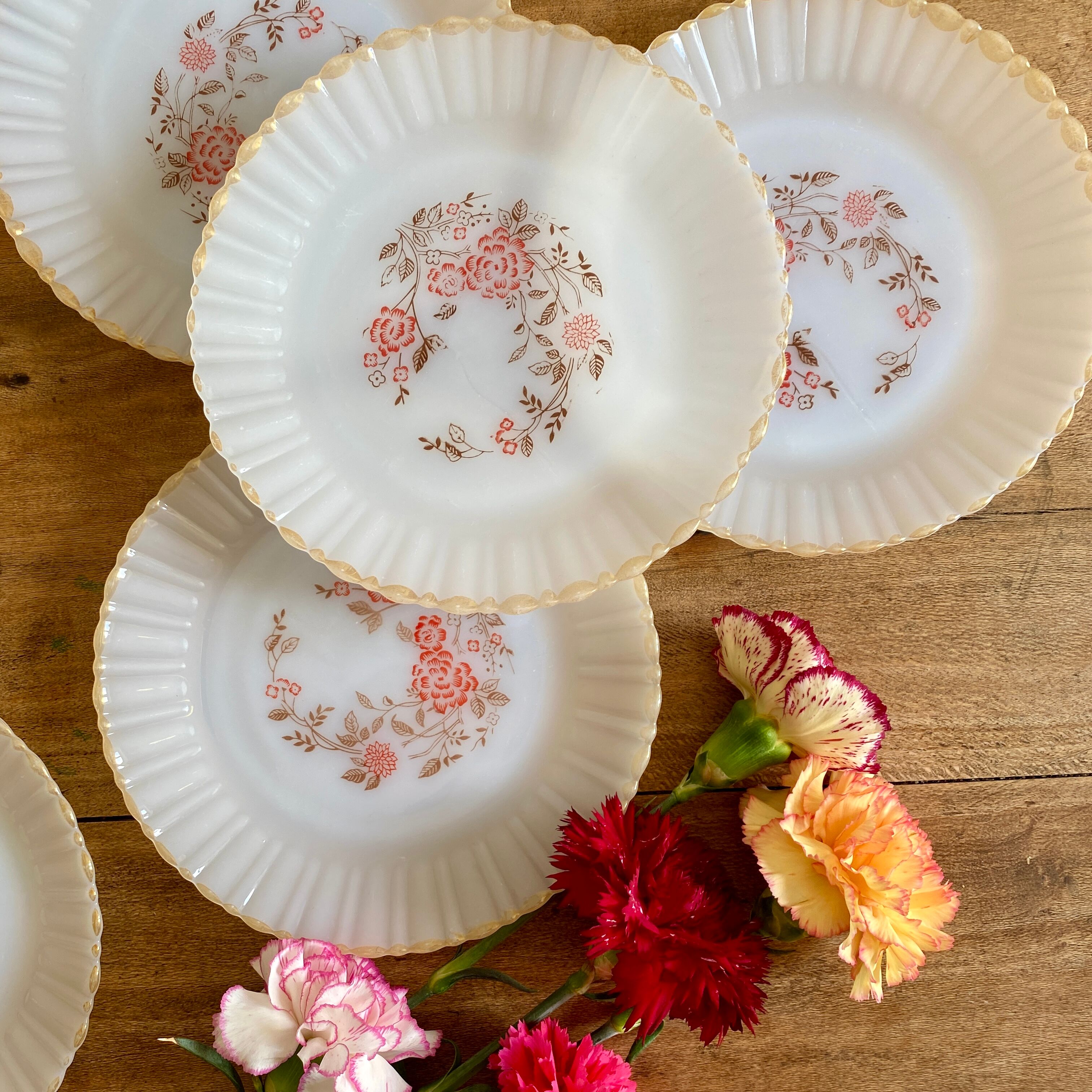 Lot de 6 assiettes à dessert vintage Termocrisa