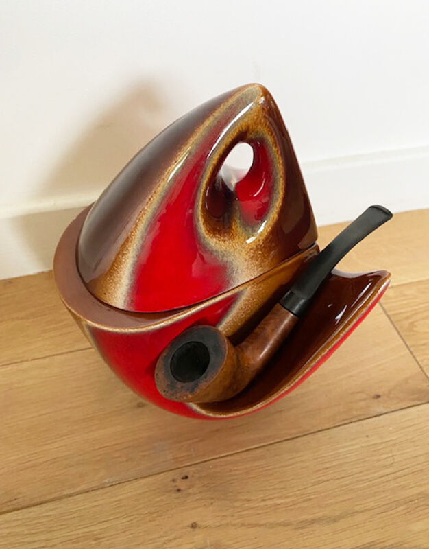 Pot à tabac, porte pipe en céramique