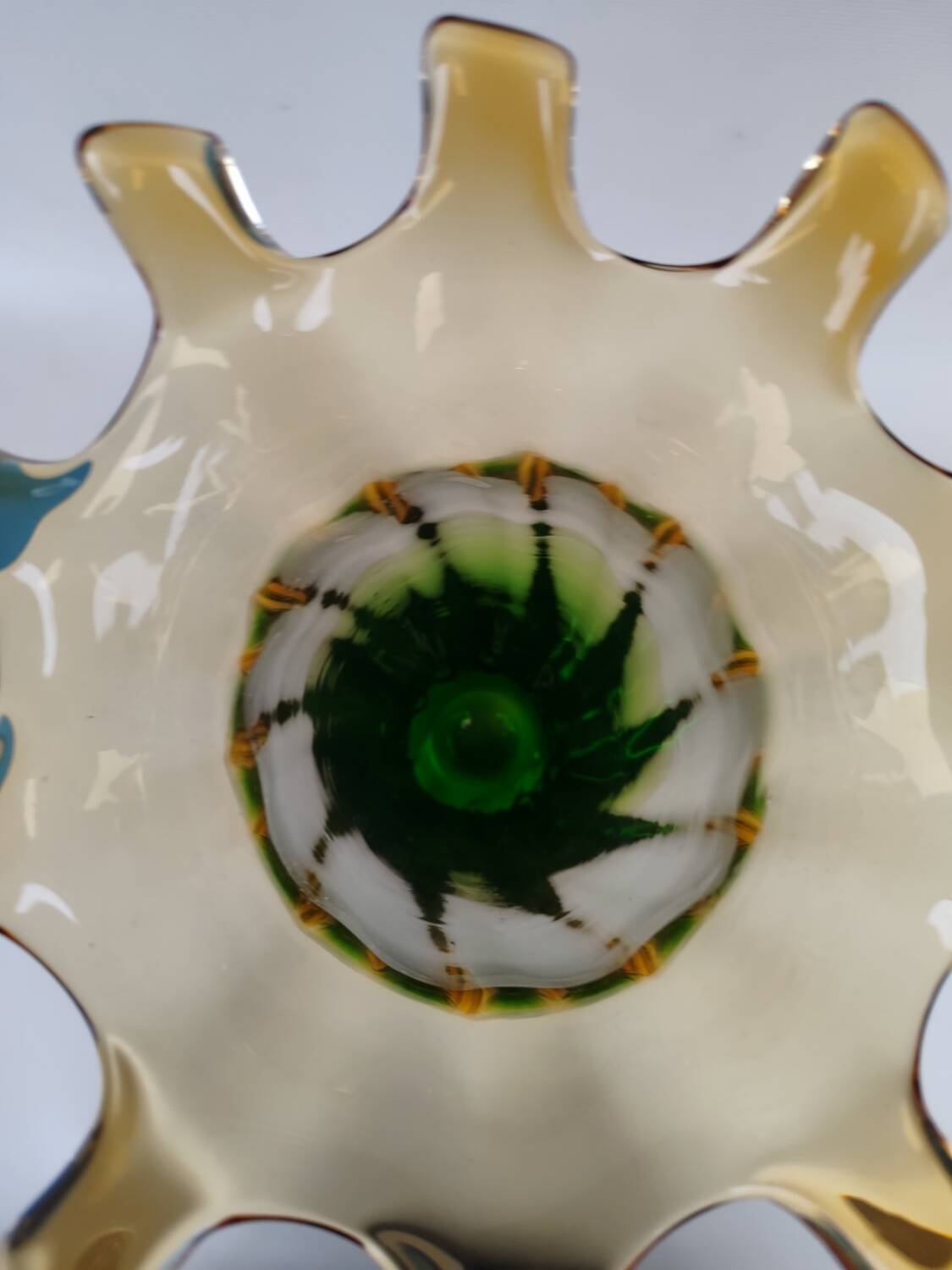 Very large two-tone glass vase, mid-20th century.