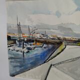 Watercolour by Michel Roubille. The island of Yeu 2000.