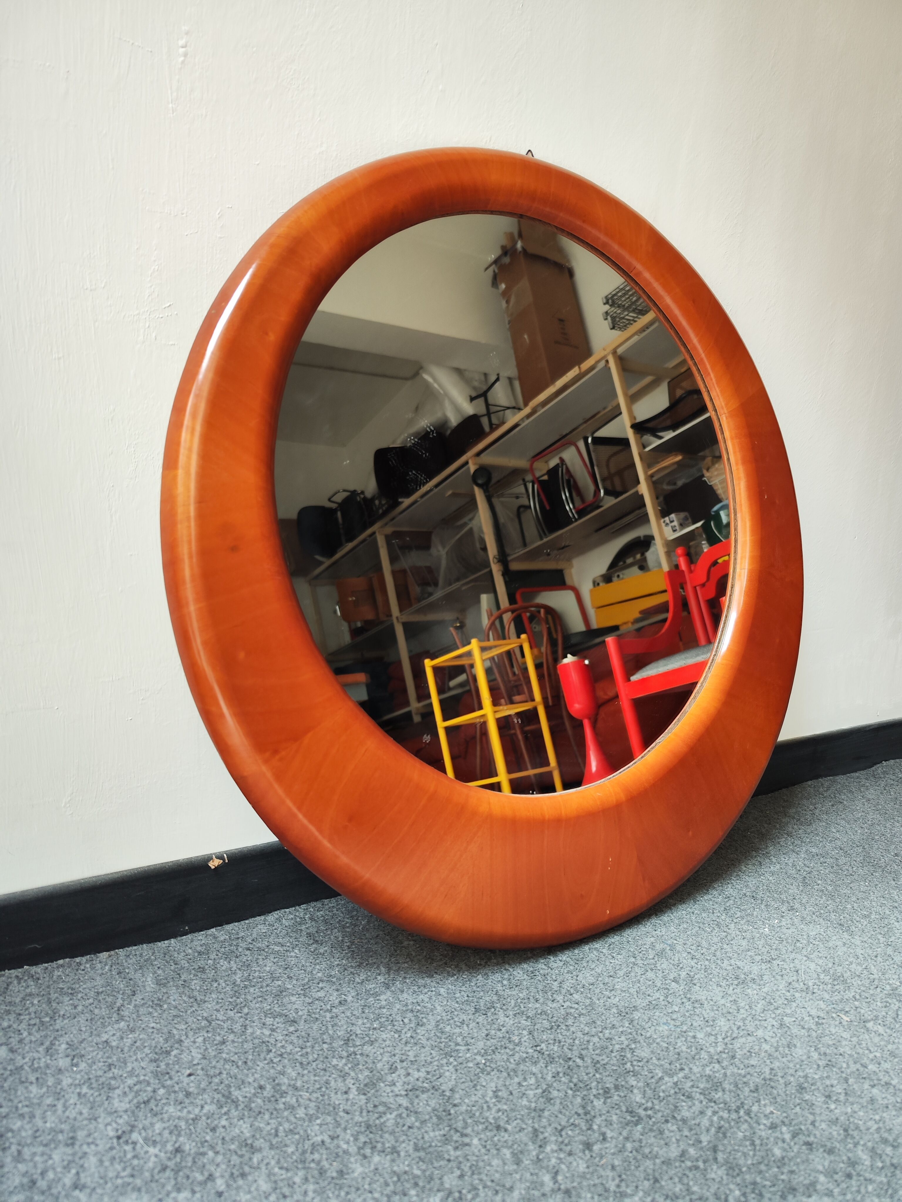 Vintage walnut mirror, 60 cm