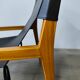 Leather and teak armchair