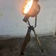 Industrial spotlight floor lamp on tripod PZO STG 4, Poland, 1970s