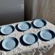 Set of 6 vintage blue dessert plates D18 (1)