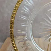 Antique cut glass plate – Gilded metal mount Cailar-bayard – French silversmithing