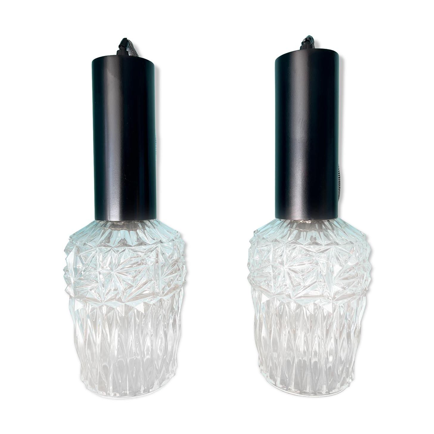 Vintage pendant lamps / art deco lamp shade / 1960's / mid century lamp