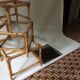 Trio de tables basses en rotin vintage