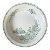 Plat creux vintage Terre de Fer Française St Amand TRIANON motif chérubins XIXème