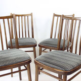 Set de 4 chaises de salle à manger en chêne foncé par tonne, tchécoslovaquie années 1960