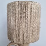 Lampe gres vintage abat jour corde