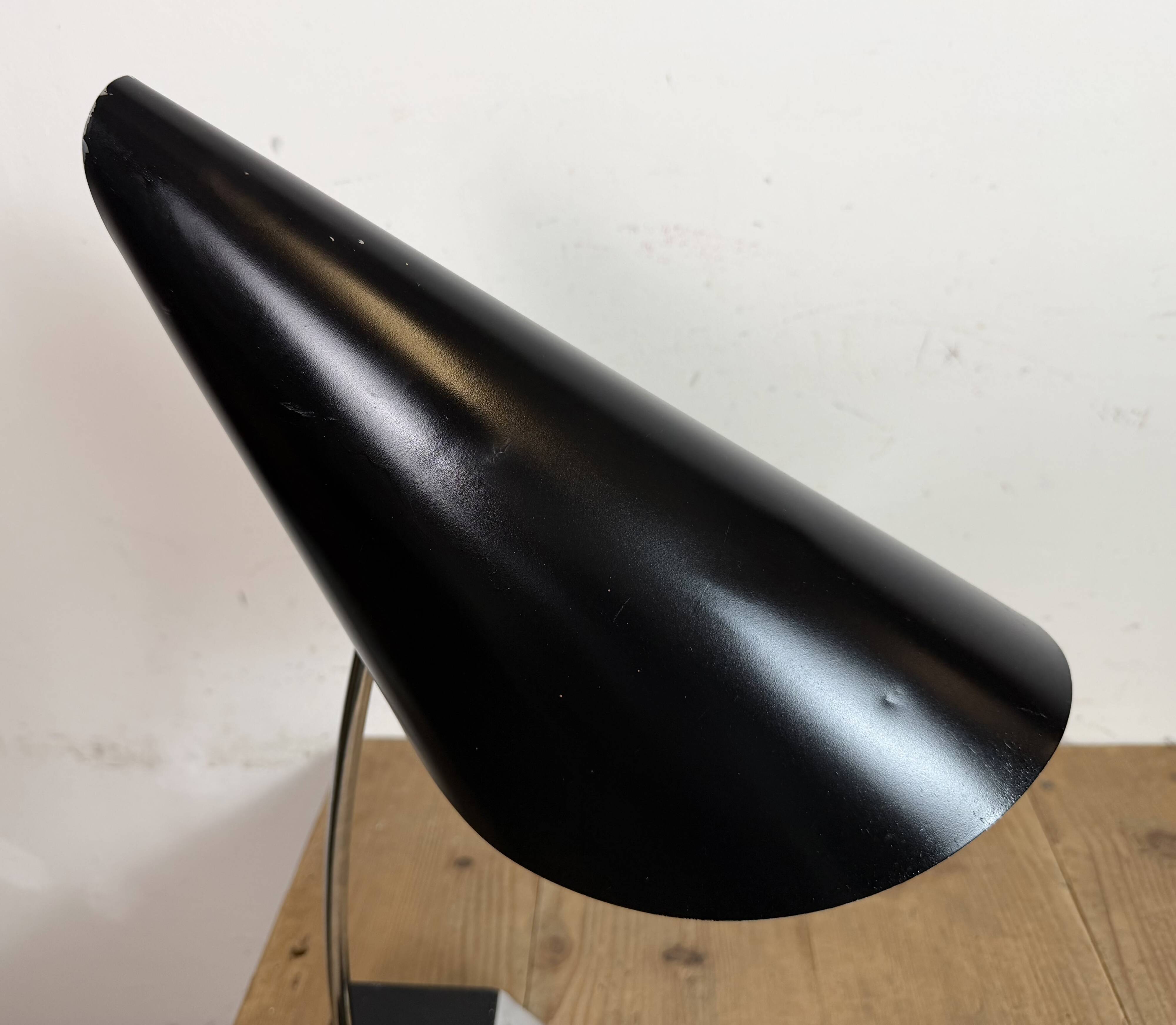 Vintage Black Table Lamp by Josef Hůrka for Napako, 1960s