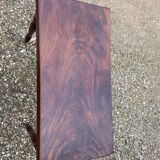 Mahogany game table and flamed veneer