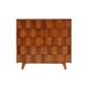 Mid Modern Style Faceted Oak Sideboard with Glass Shelf, Suitable as a Bar