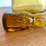 Yellow blown glass decanter