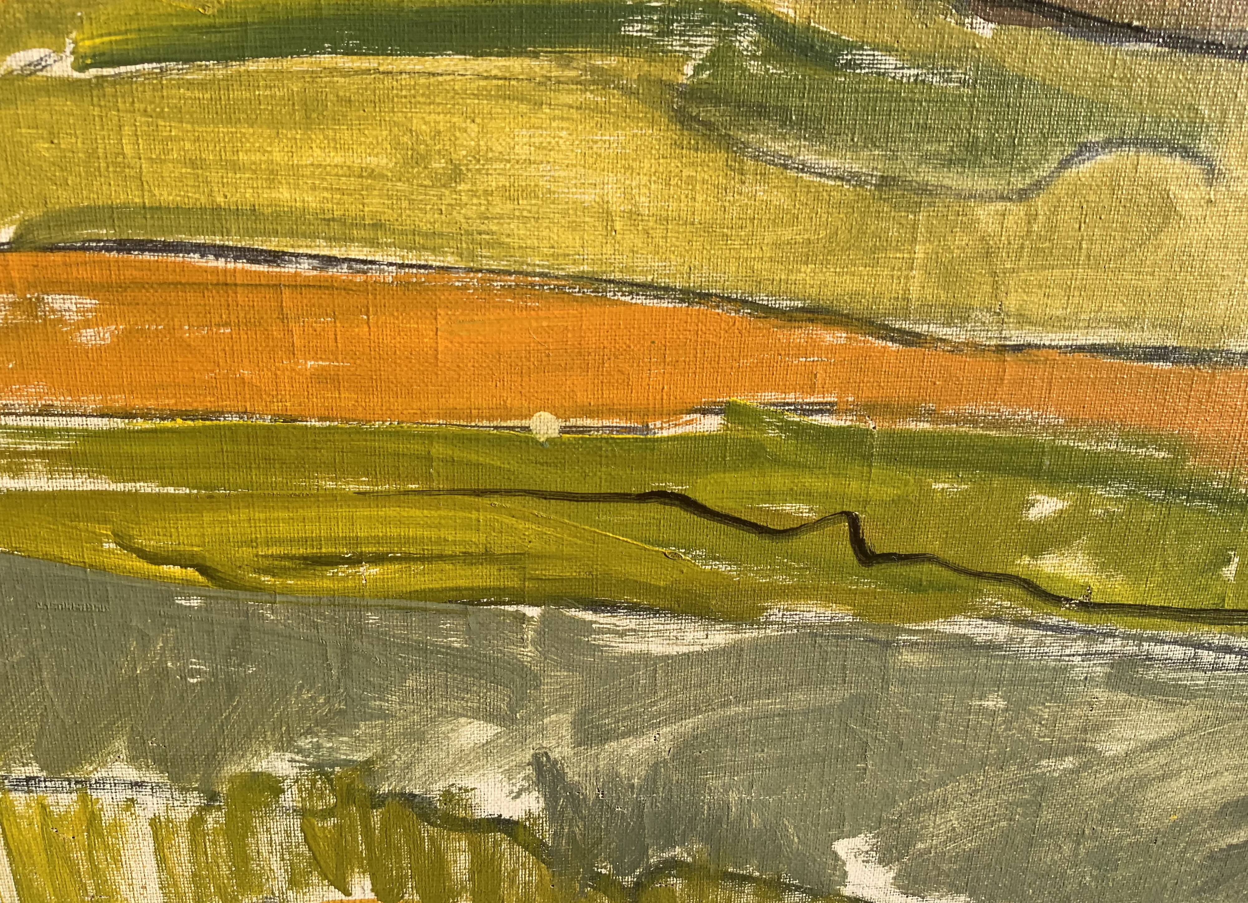 Vintage Oil on Canvas Landscaoe by Svan Grandin 1960s