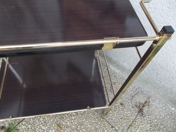 Table desserte roulante en laiton