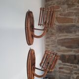Rattan wall lamps