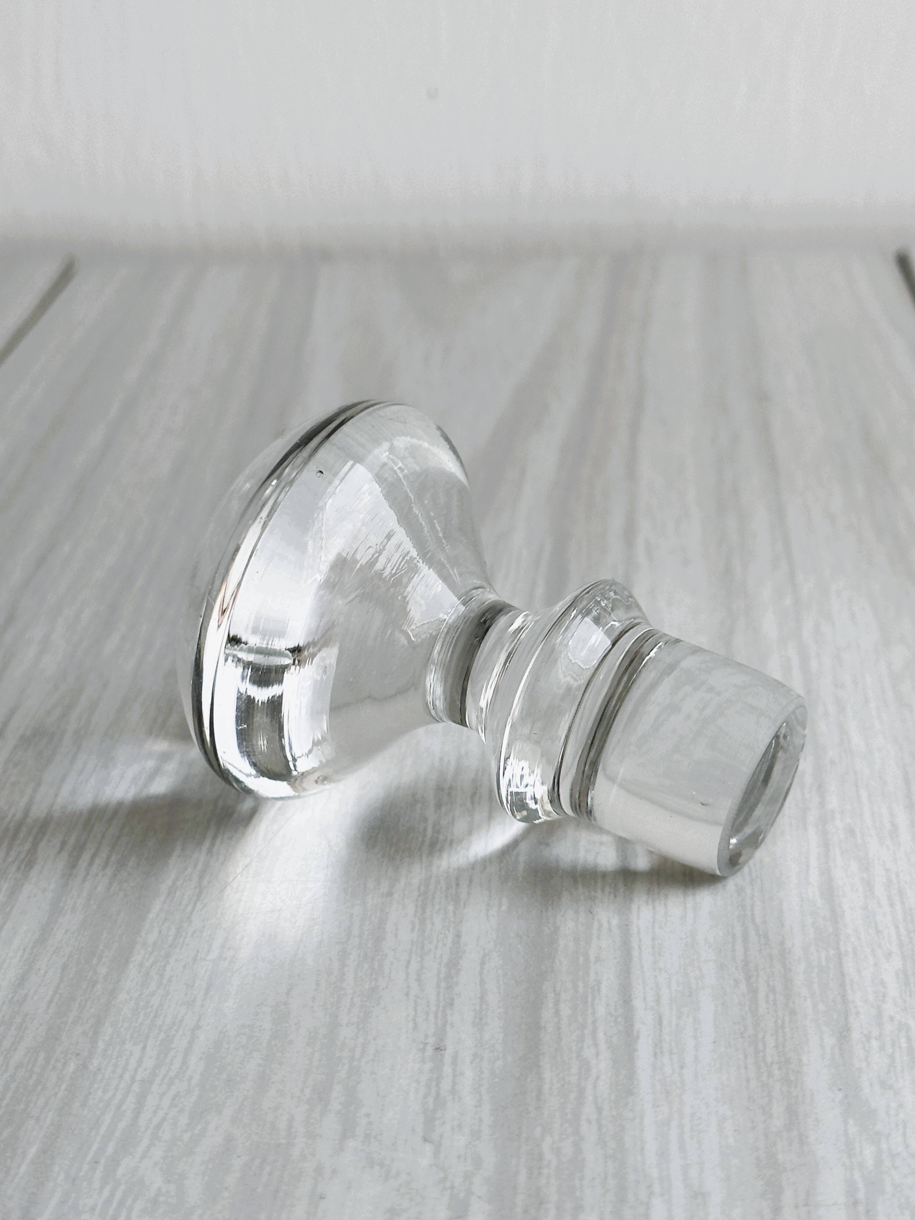 Mouth-blown glass carafe, old glassware.