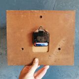 Vintage formica clock rectangular silent wall clock "Japy cream wood"