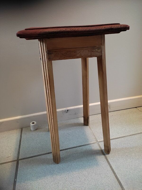 Console holder pot flower wood patinated seat mahogany