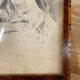 Portrait 19th young woman romantic marquetry frame