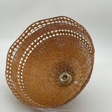 Suspension / Rattan lamp / wicker / natural fibers, vintage