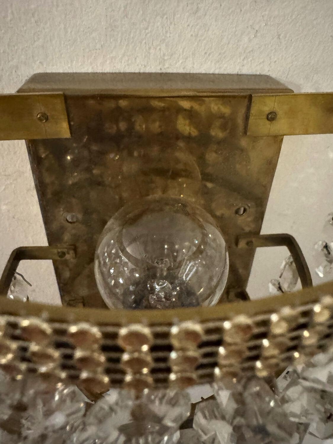 1970s brass pendant wall lights