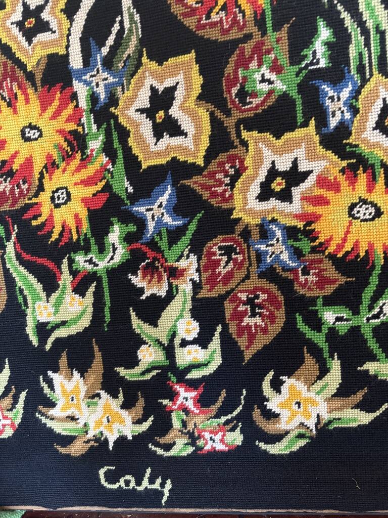 Tapisserie murale Signée O. Caly  "La Lice"  Atelier d'Art Contemporain 196