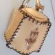Brass bedside lamp and beige lampshade art deco style
