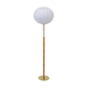 Mid-century floor lamp in brass and oak by Falkenbergs Belysning, Sweden, 1960s.
