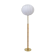 Mid-century floor lamp in brass and oak by Falkenbergs Belysning, Sweden, 1960s.