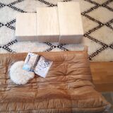 3 tables gigognes in travertine 70s
