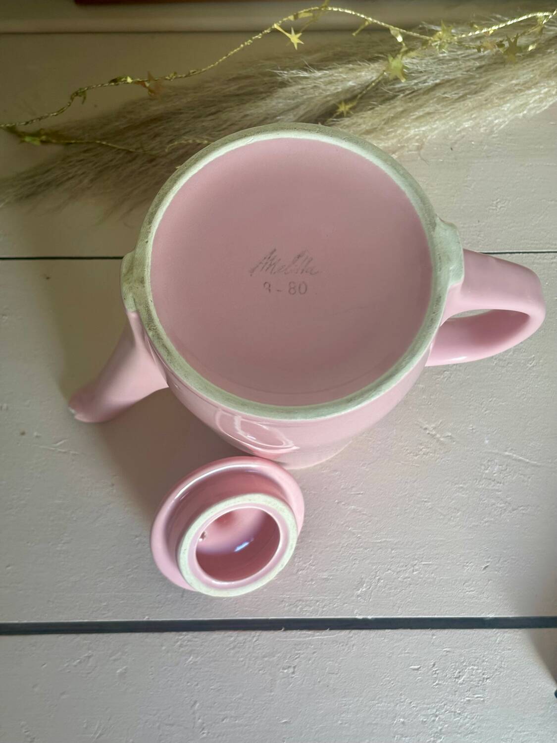Vintage Melitta rose cafetière 8-80