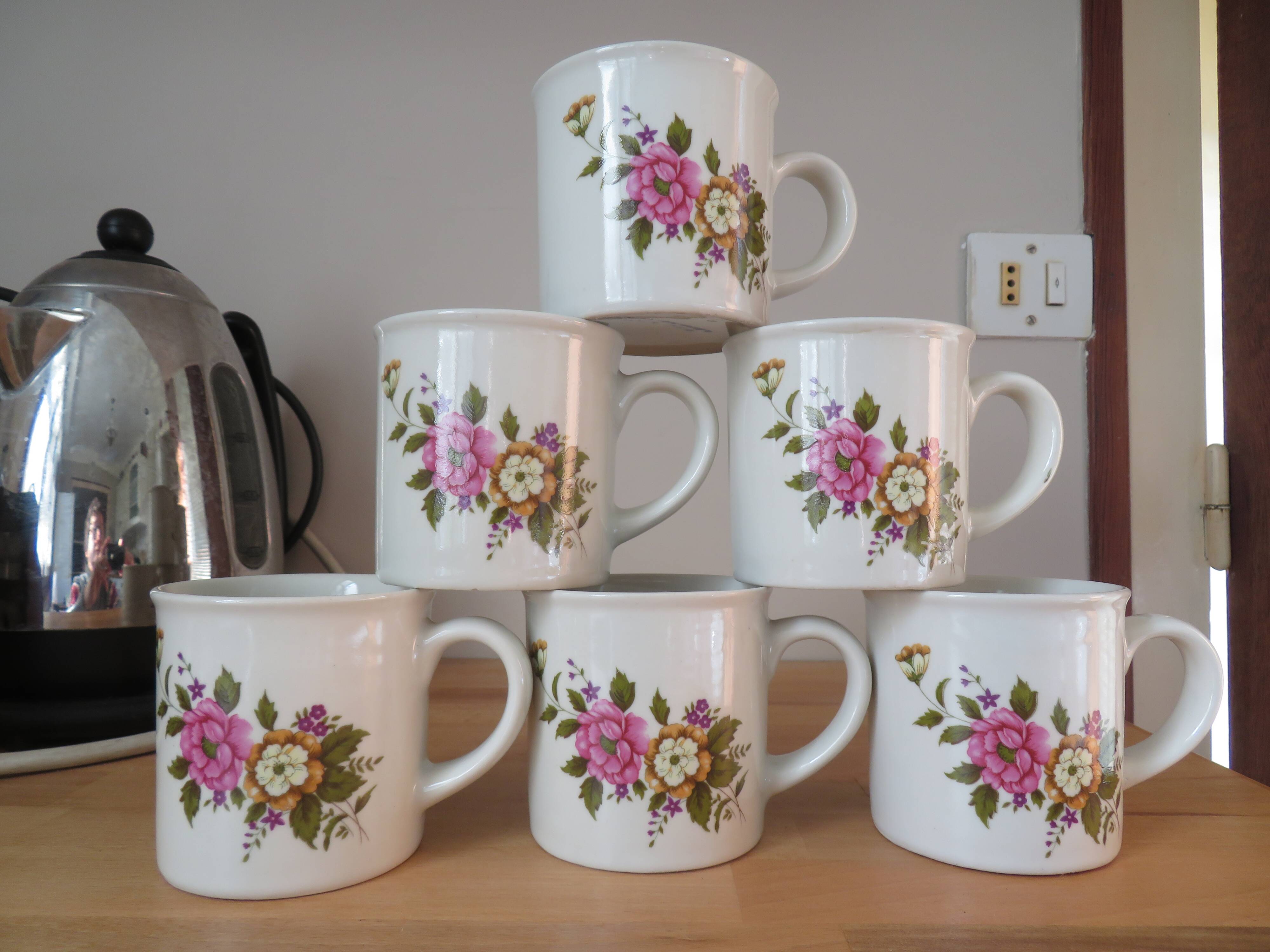 Lot de 6 mugs vintage chi kiang stoneware