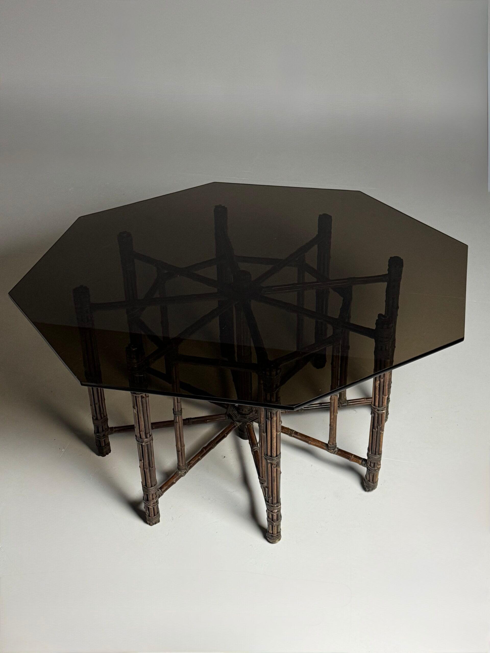Table basse octogonale en bambou XL