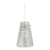Suspension J.T. Kalmar en verre texturé et laiton, Autriche, années 1950