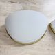 Pair of Limburg Glashütte wall lamp sconce opaline glass with golden detail