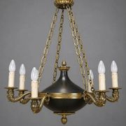 Empire-style chandelier in finely chiselled and gilded bronze