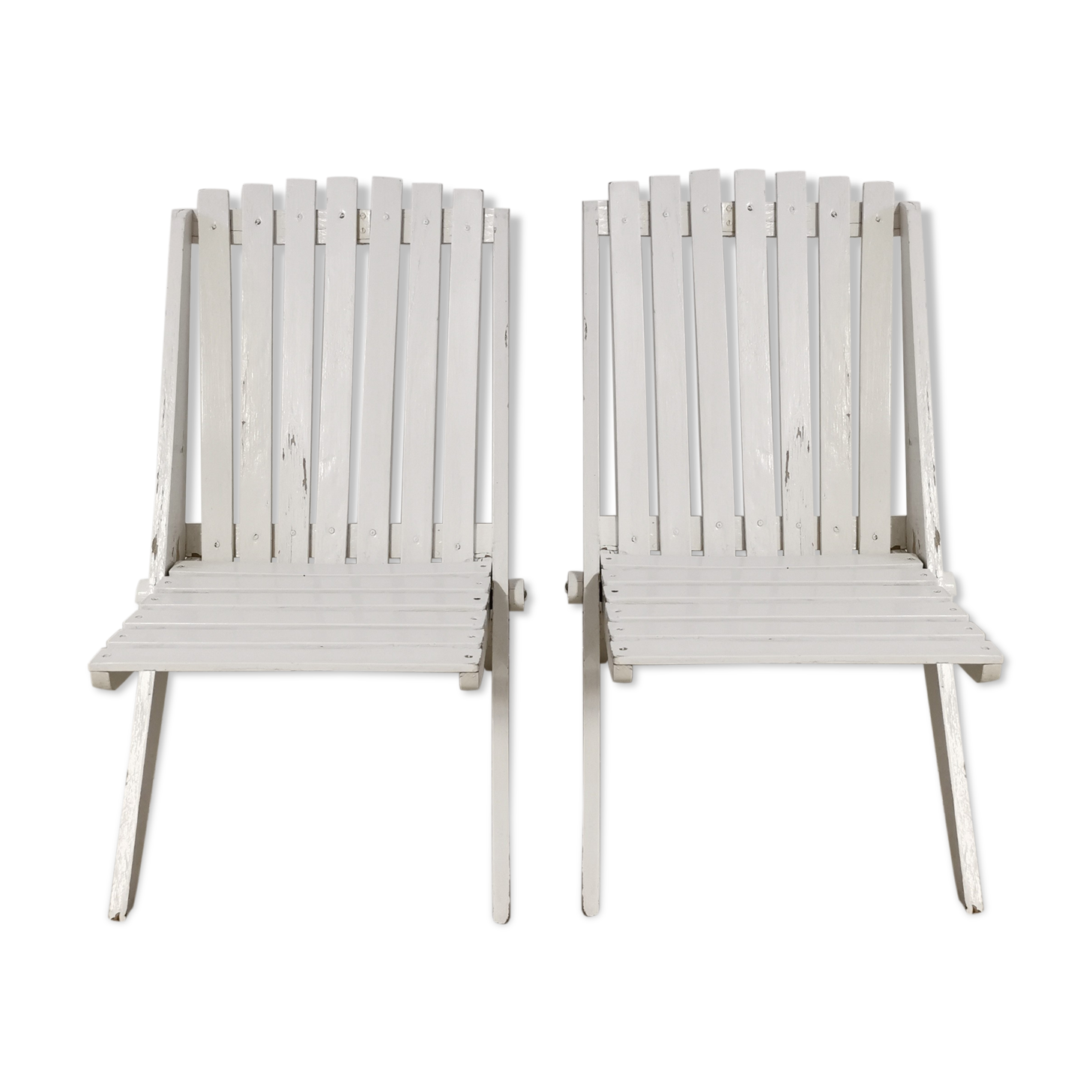 Pair of folding scissor chairs, 1950