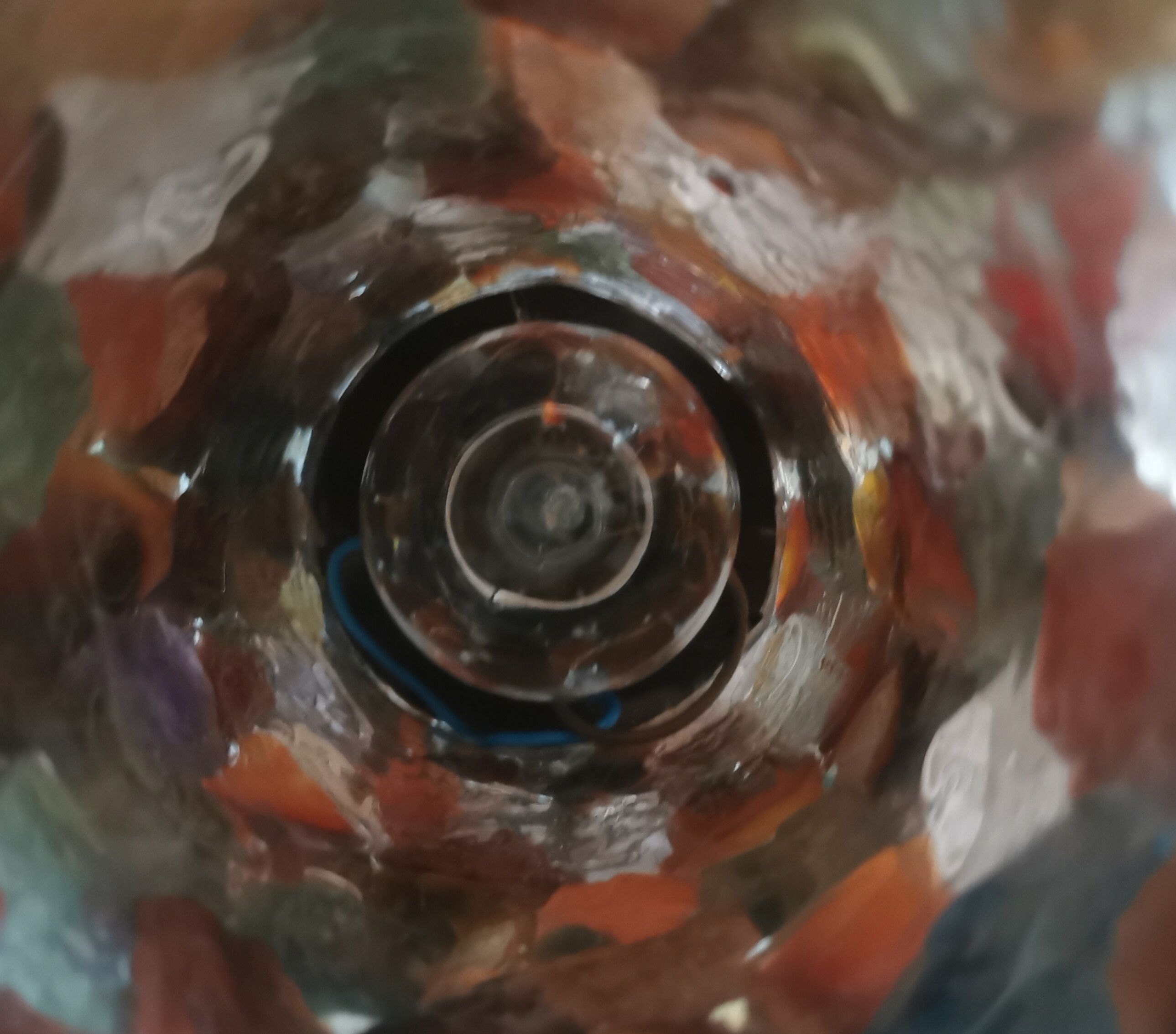 Table lamp gilded wood and stones