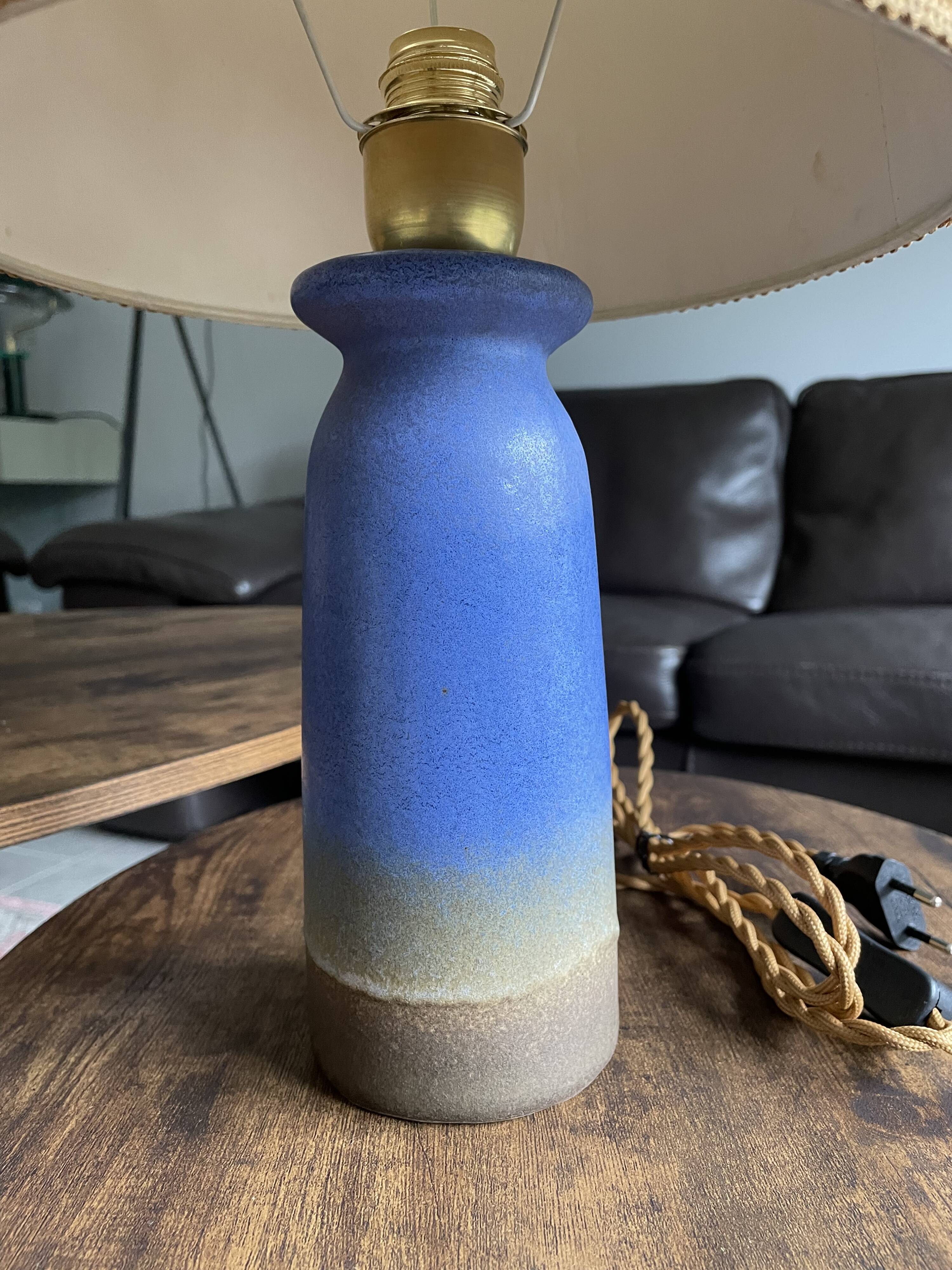 Lampe à poser en grès électrifiée à neuf