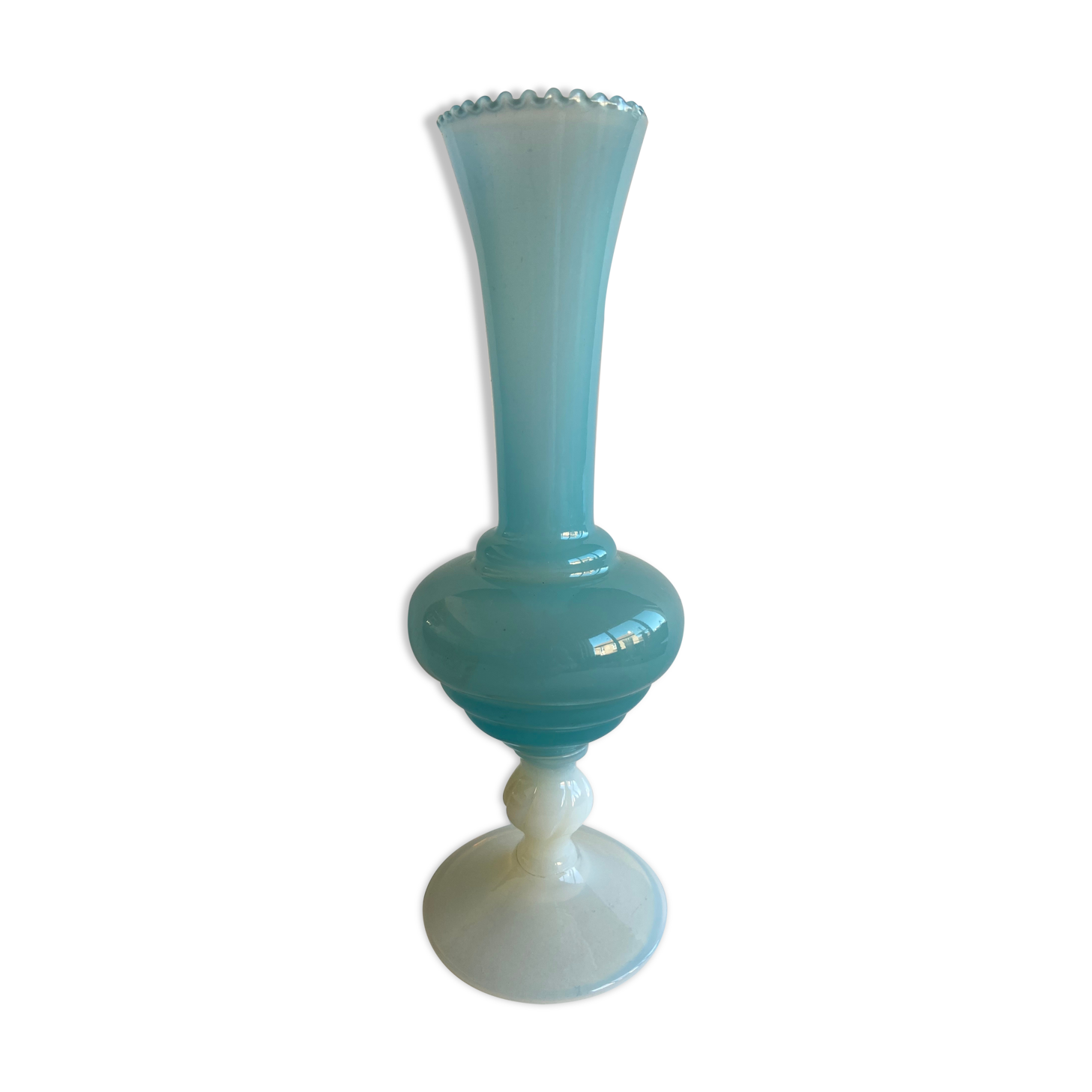 Blue opaline vase