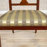 Set of Armchairs in Classicizing Forms in Striped Upholstery, 1990s