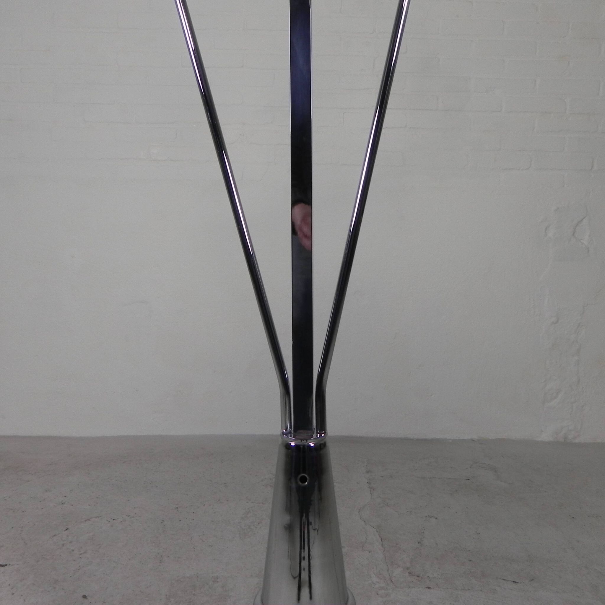 Standing chrome lamp in Art Deco style, Jules Dewaele Brussels, 1950