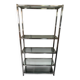 Display bookshelf modular wall shelf glass and chrome vintage 1970s