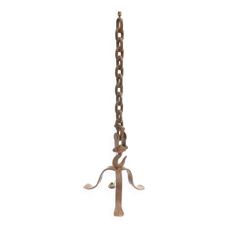 Brutalist “chains” floor lamp